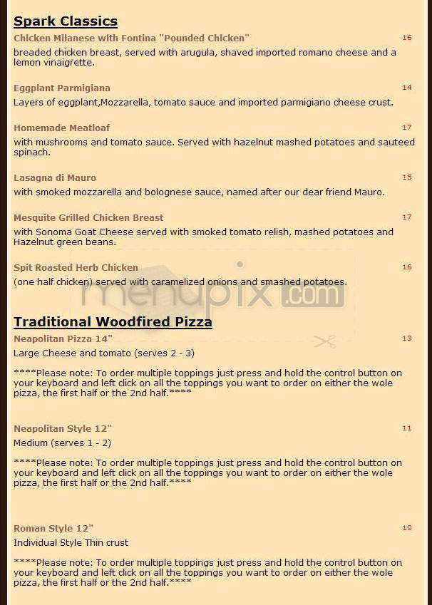 Spark Woodfire Grill - Studio City, CA menu_pic