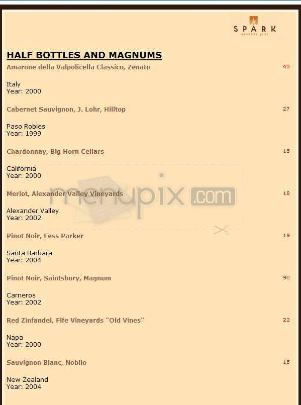 Spark Woodfire Grill - Studio City, CA menu_pic