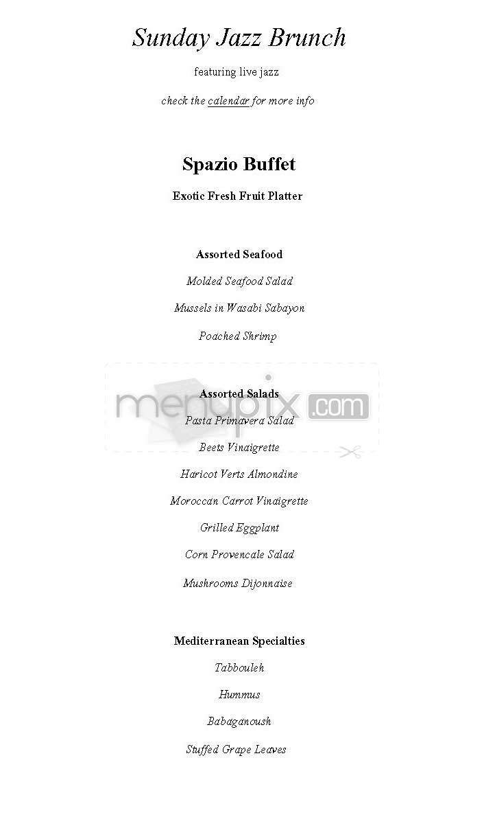 Spazio - Sherman Oaks, CA menu_pic