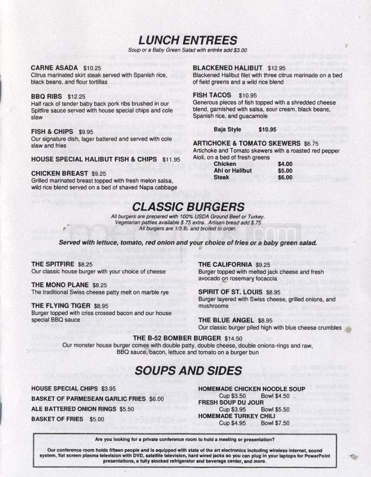 Spitfire Grill - Santa Monica, CA menu_pic