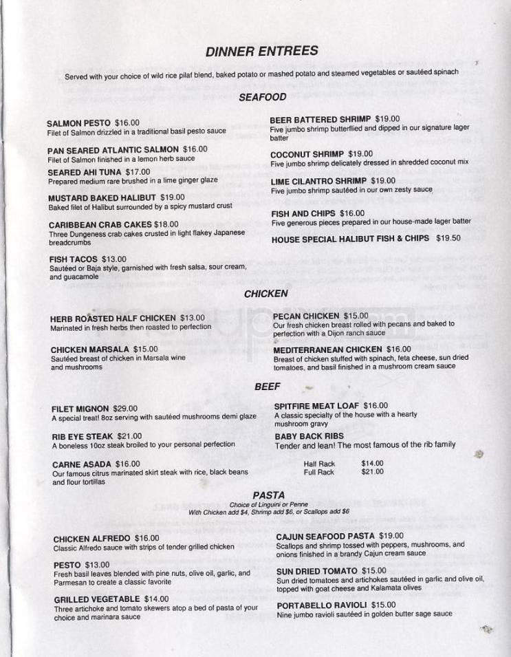 Spitfire Grill - Santa Monica, CA menu_pic