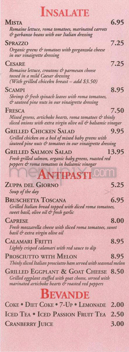 Sprazzo - Los Angeles, CA menu_pic