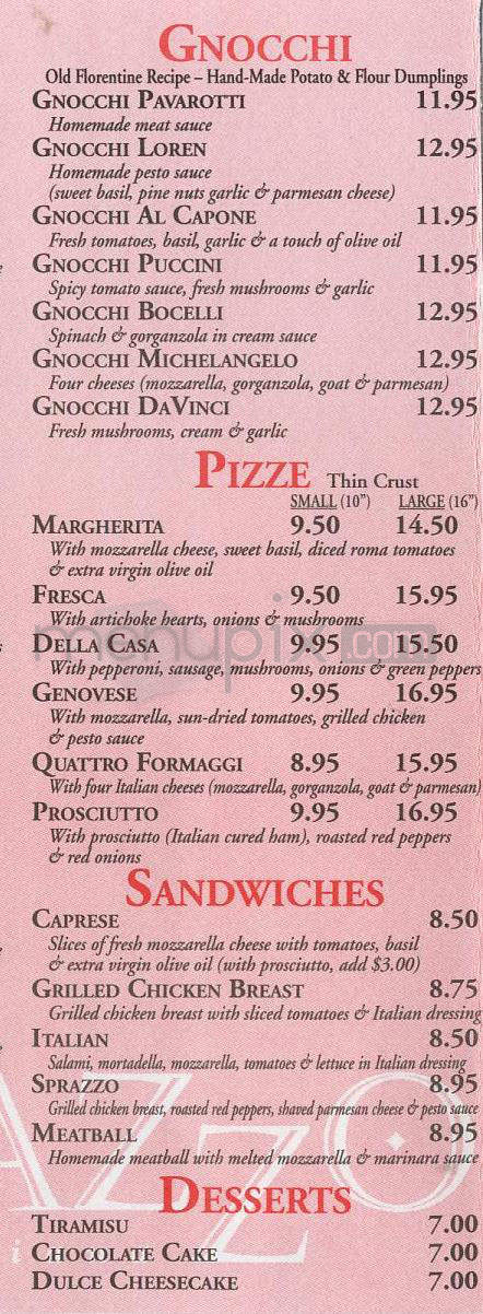 Sprazzo - Los Angeles, CA menu_pic