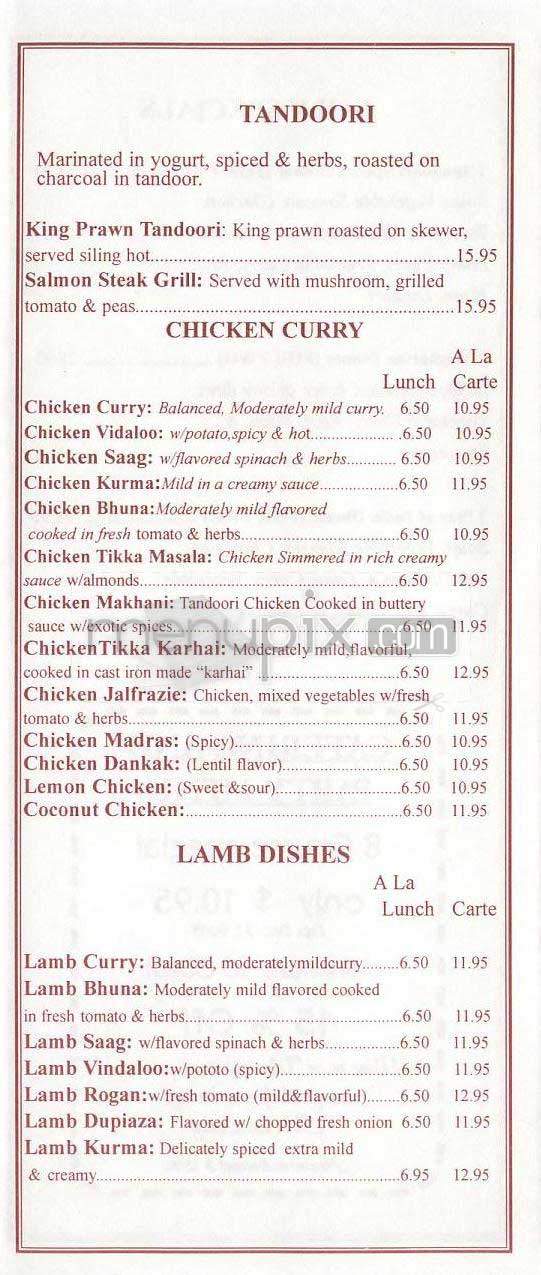 Star Of India - West Hollywood, CA menu_pic