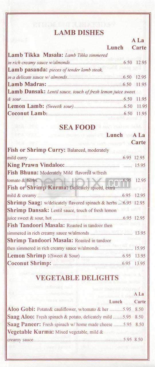 Star Of India - West Hollywood, CA menu_pic