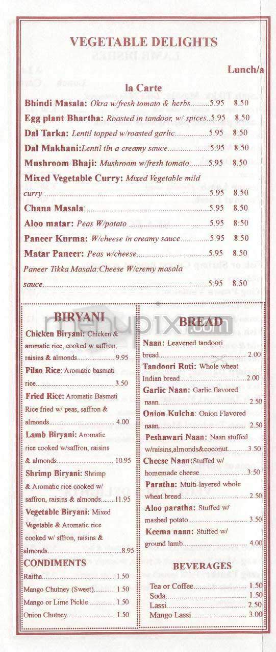 Star Of India - West Hollywood, CA menu_pic
