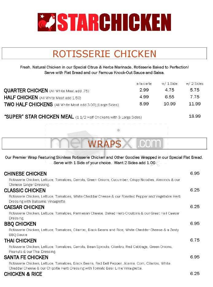 Star Chicken - Los Angeles, CA menu_pic