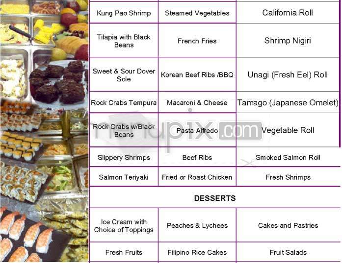 Stargazer - West Hills, CA menu_pic