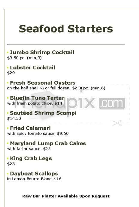 Sterling Steakhouse - Los Angeles, CA menu_pic