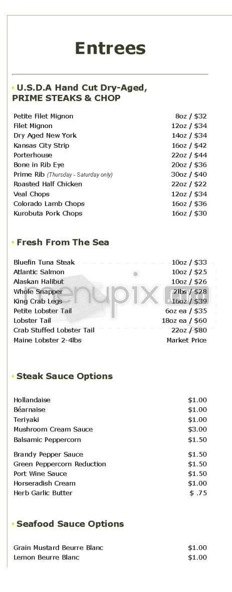 Sterling Steakhouse - Los Angeles, CA menu_pic