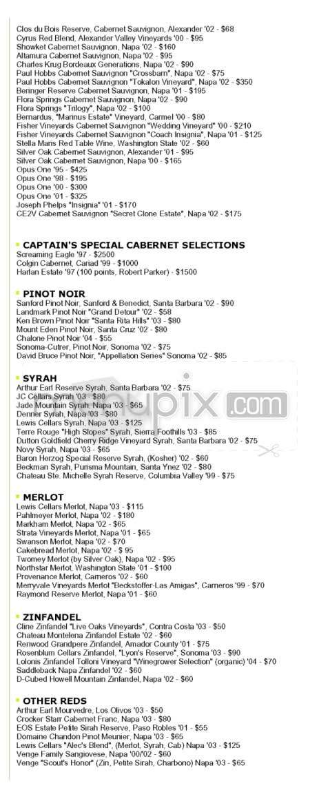 Sterling Steakhouse - Los Angeles, CA menu_pic