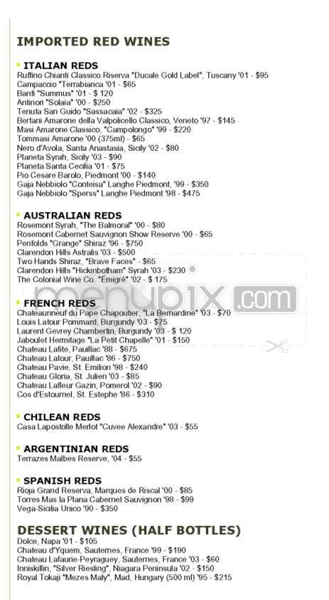 Sterling Steakhouse - Los Angeles, CA menu_pic