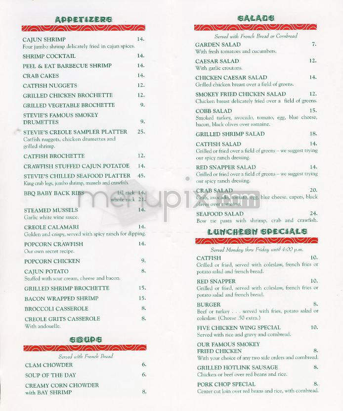 Stevie's Creole Cafe & Bar - Encino, CA menu_pic