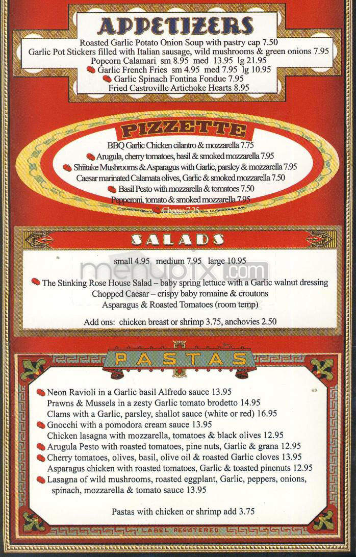 Stinking Rose - Beverly Hills, CA menu_pic