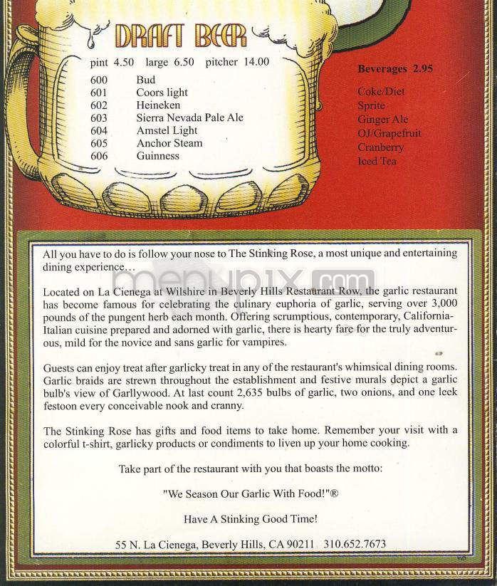 Stinking Rose - Beverly Hills, CA menu_pic