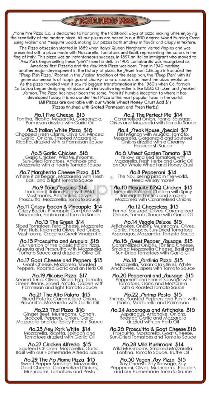 Stone Fire Pizza Co. - West Hollywood, CA menu_pic