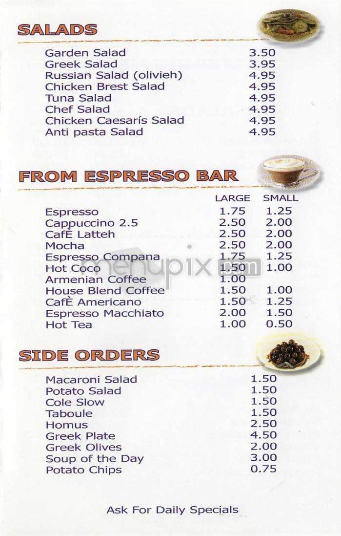 Sunrise Cafe - Los Angeles, CA menu_pic