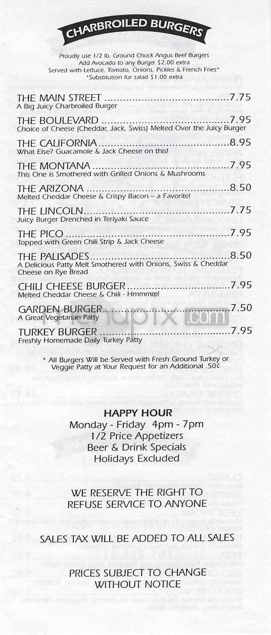 Sunset Bar & Grill - Santa Monica, CA menu_pic