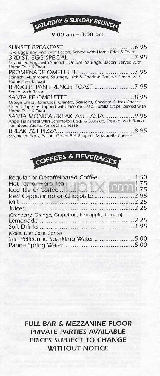 Sunset Bar & Grill - Santa Monica, CA menu_pic