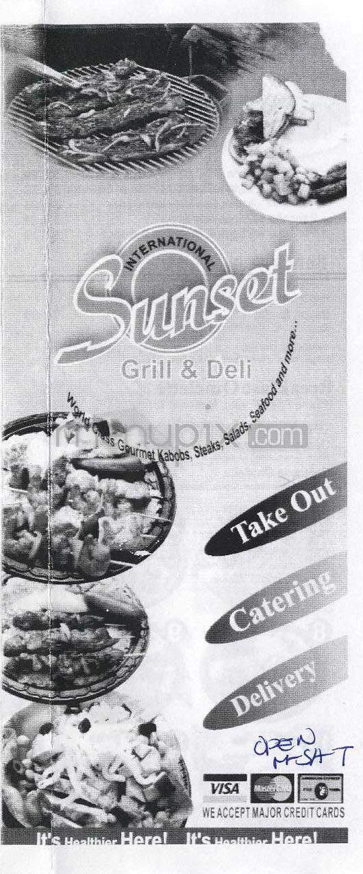 Sunset Grill & Deli - Los Angeles, CA menu_pic