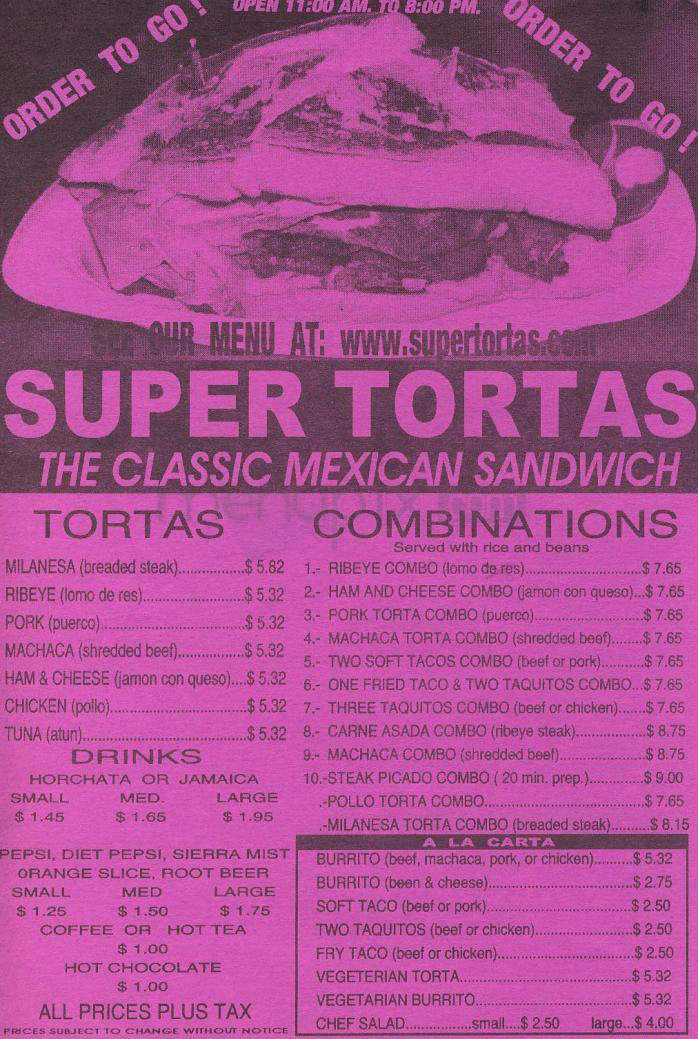 Super Tortas - Sun Valley, CA menu_pic