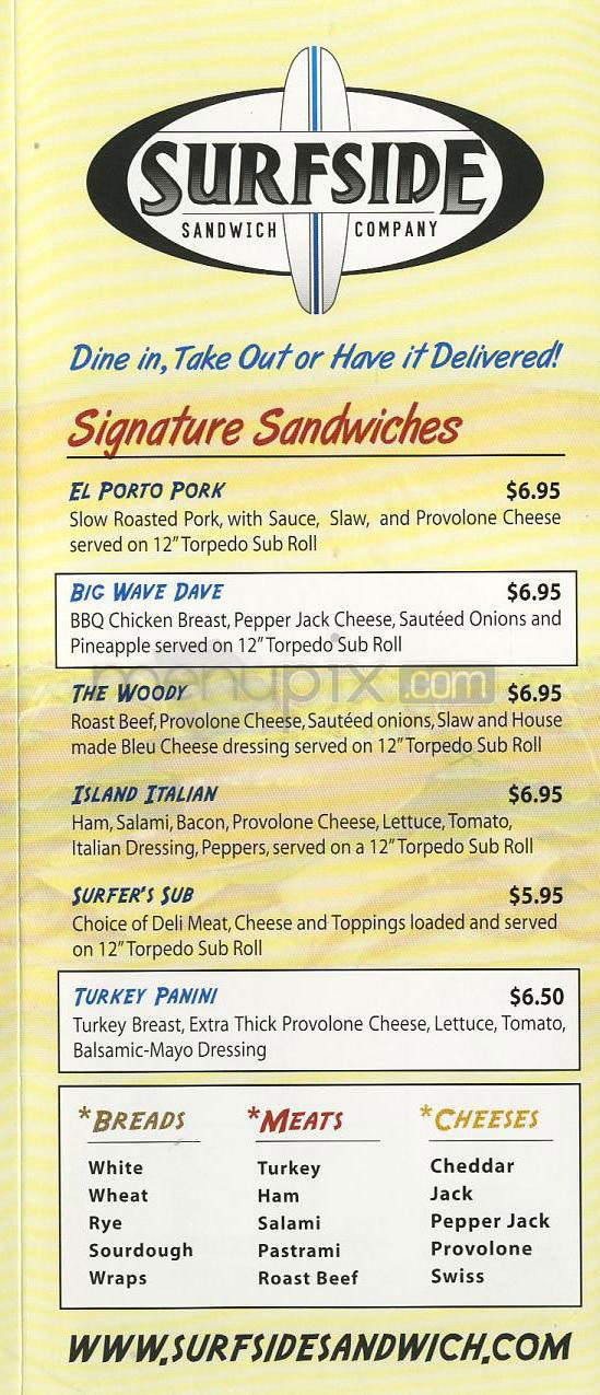 Surfside Sandwich Co - Hermosa Beach, CA menu_pic