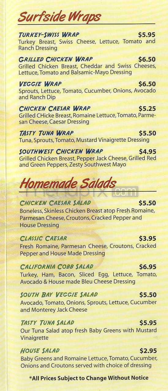 Surfside Sandwich Co - Hermosa Beach, CA menu_pic