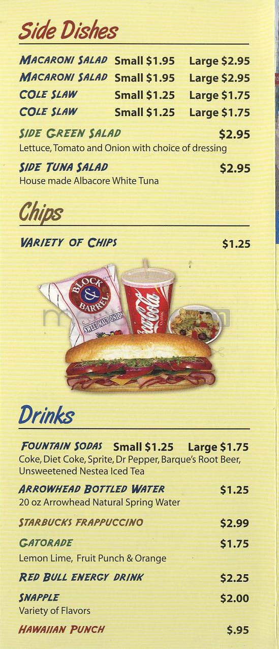 Surfside Sandwich Co - Hermosa Beach, CA menu_pic
