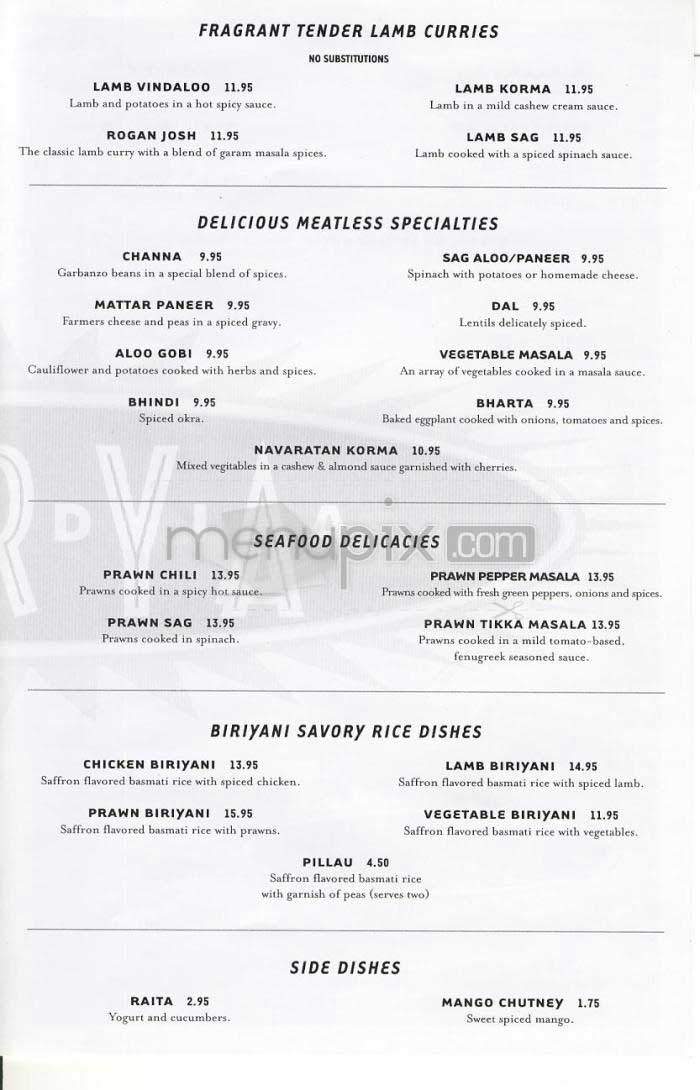 Surya India - Los Angeles, CA menu_pic