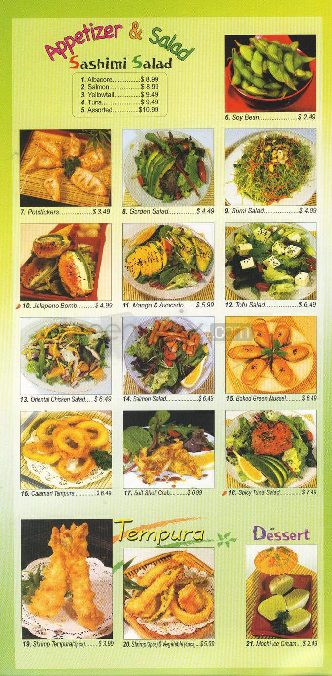 Sushi Avenue - El Segundo, CA menu_pic