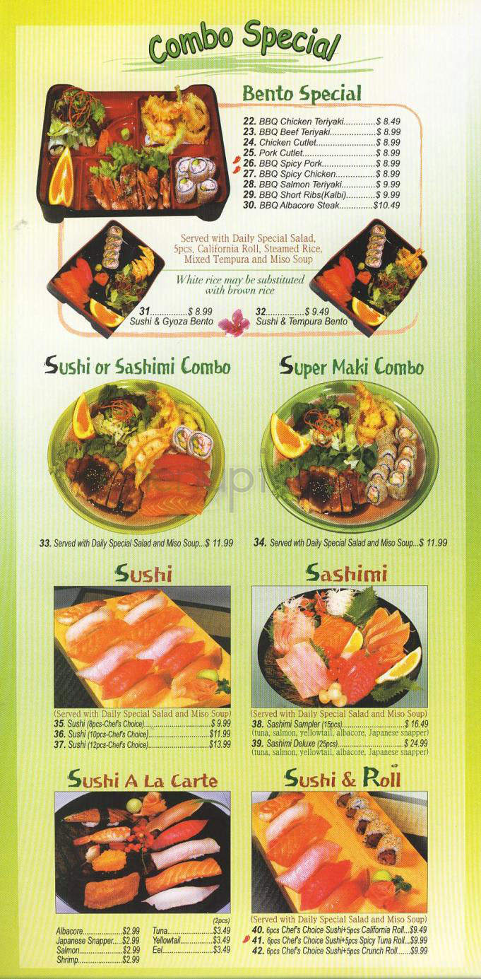 Sushi Avenue - El Segundo, CA menu_pic