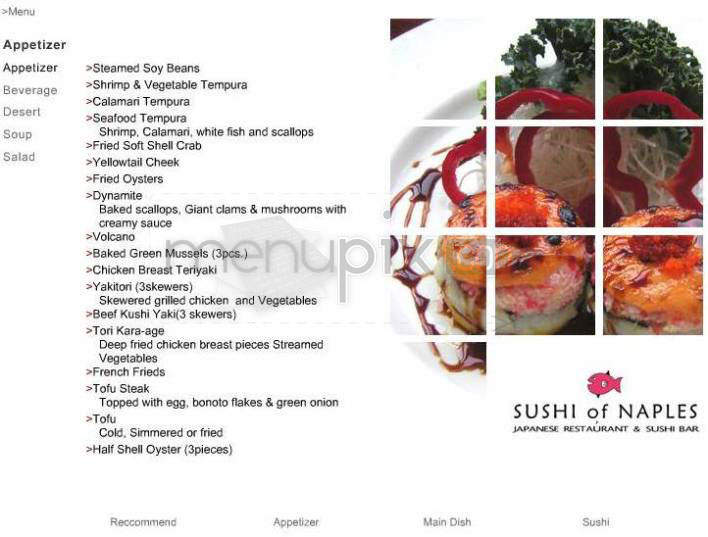 Sushi Of Naples - Pasadena, CA menu_pic