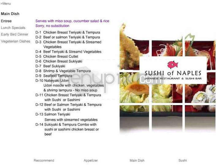 Sushi Of Naples - Pasadena, CA menu_pic