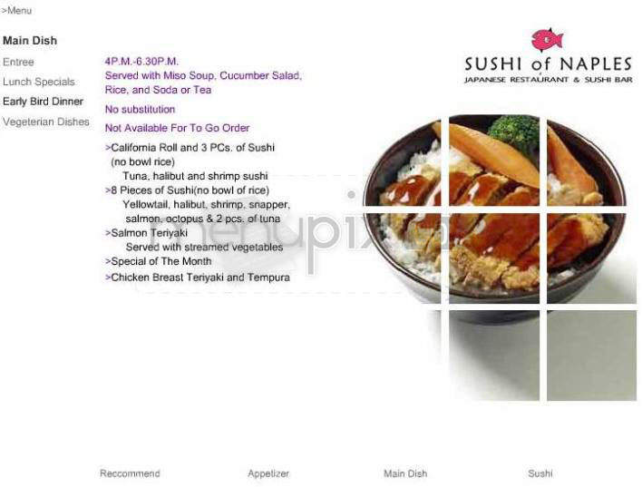 Sushi Of Naples - Pasadena, CA menu_pic
