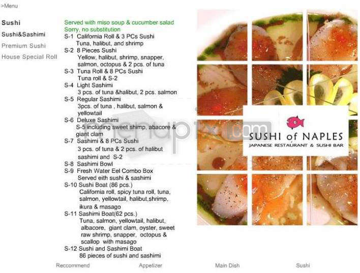 Sushi Of Naples - Pasadena, CA menu_pic