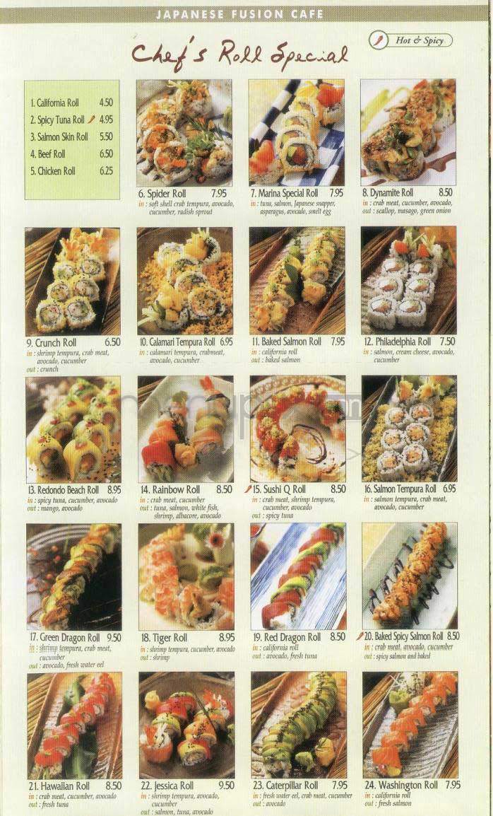 Sushi Q - Los Angeles, CA menu_pic