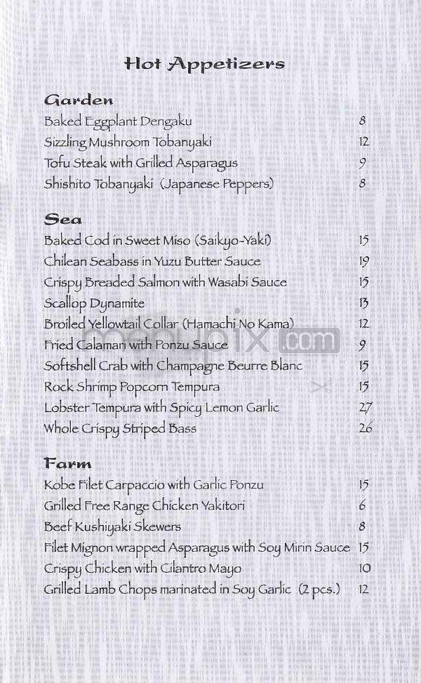 Sushi Roku - Santa Monica, CA menu_pic