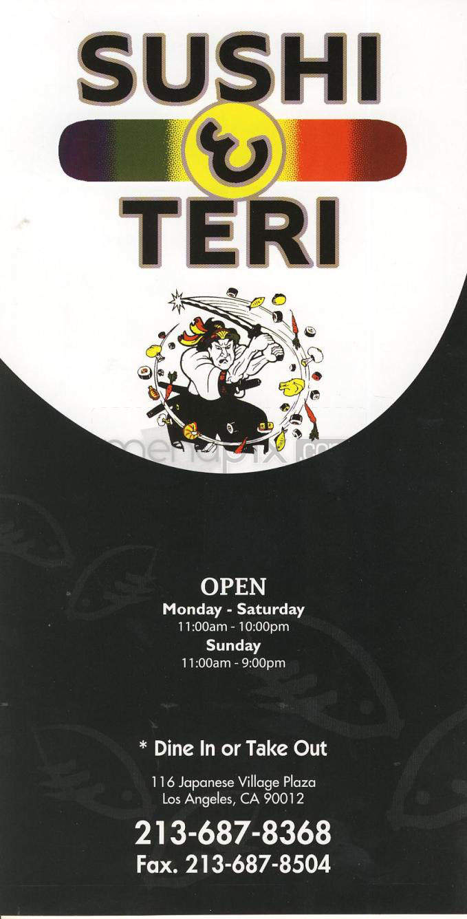 Sushi & Teri - Los Angeles, CA menu_pic