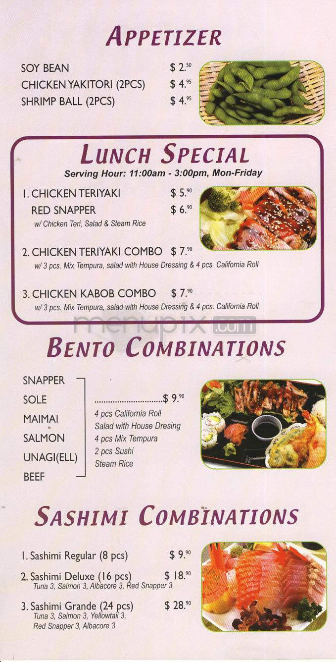 Sushi & Teri - Los Angeles, CA menu_pic