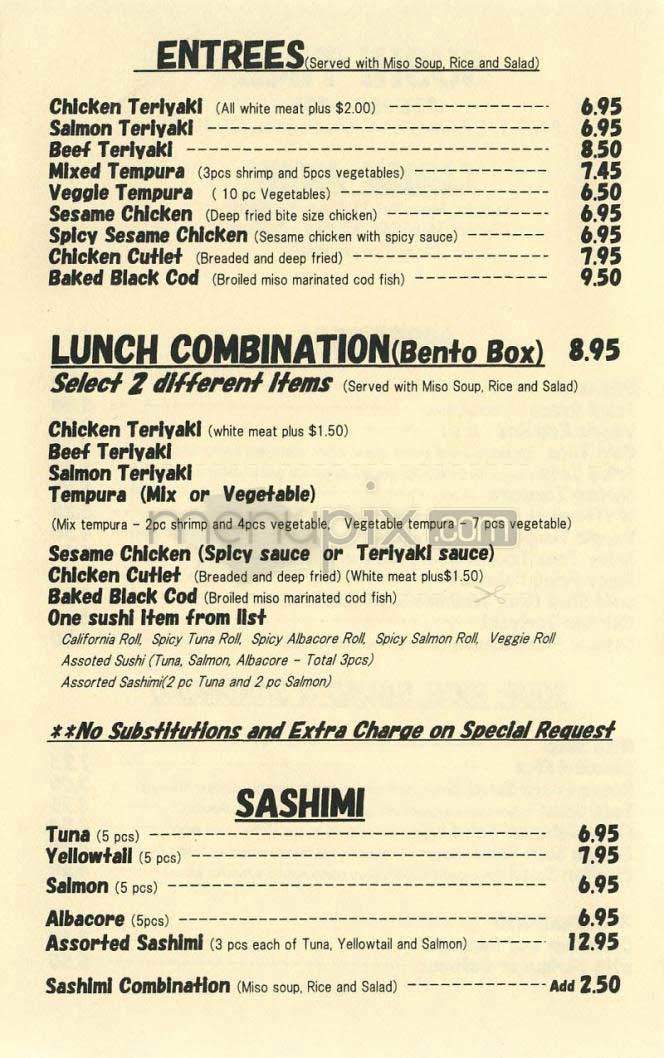 Sushi Time - Los Angeles, CA menu_pic