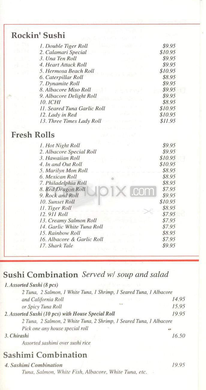 Sushi & Wasabi - Hermosa Beach, CA menu_pic