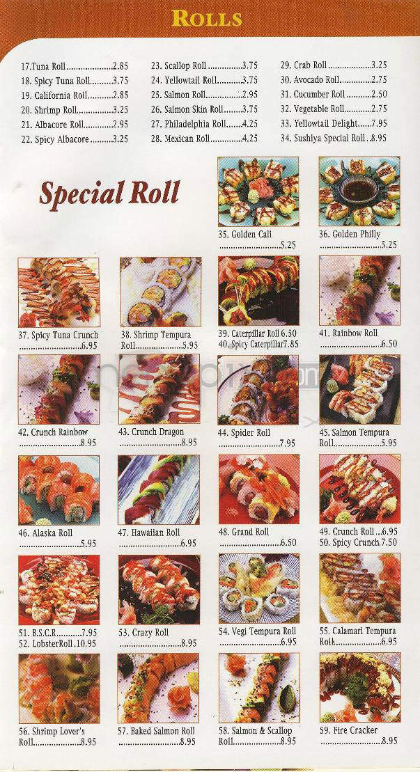 Sushi Ya - Pasadena, CA menu_pic