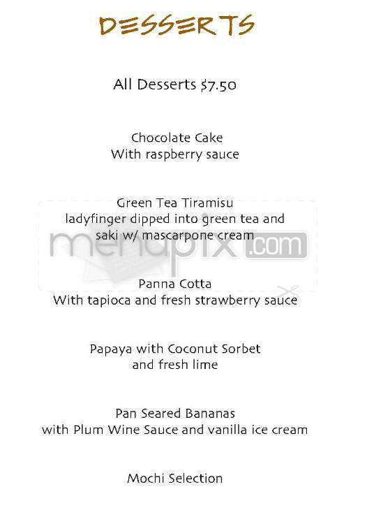 SHU - Sushi House Unico - Los Angeles, CA menu_pic