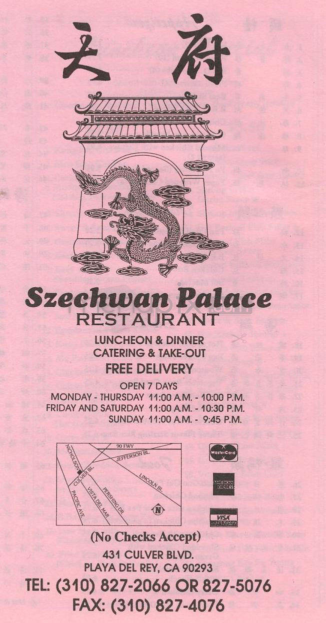 Szechwan Palace - Playa Del Rey, CA menu_pic