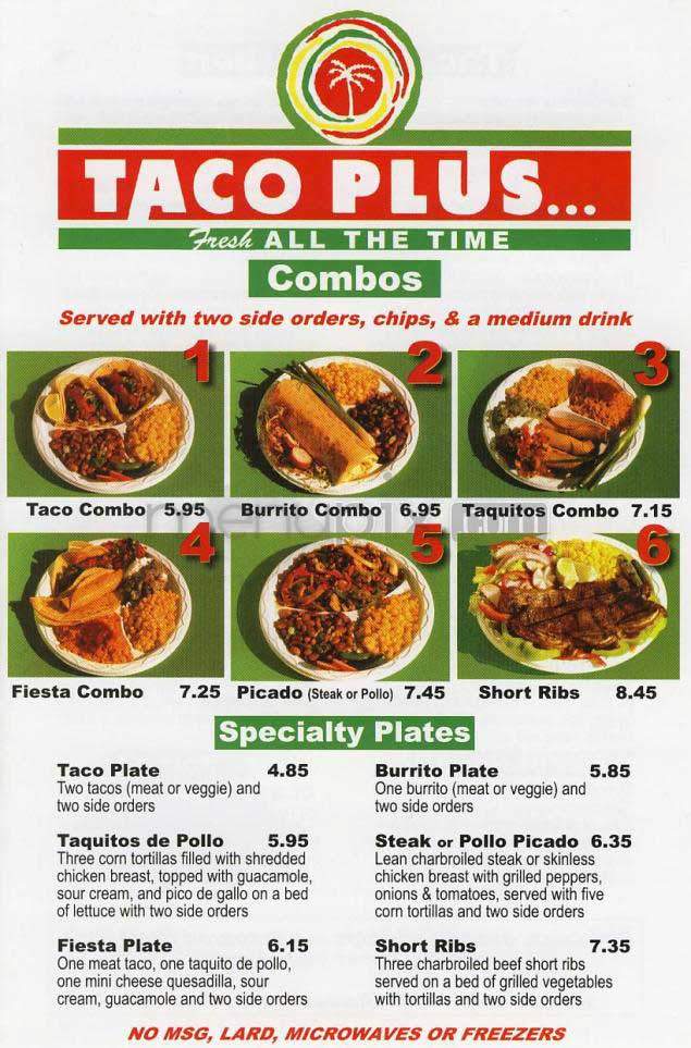 Taco Plus - Los Angeles, CA menu_pic