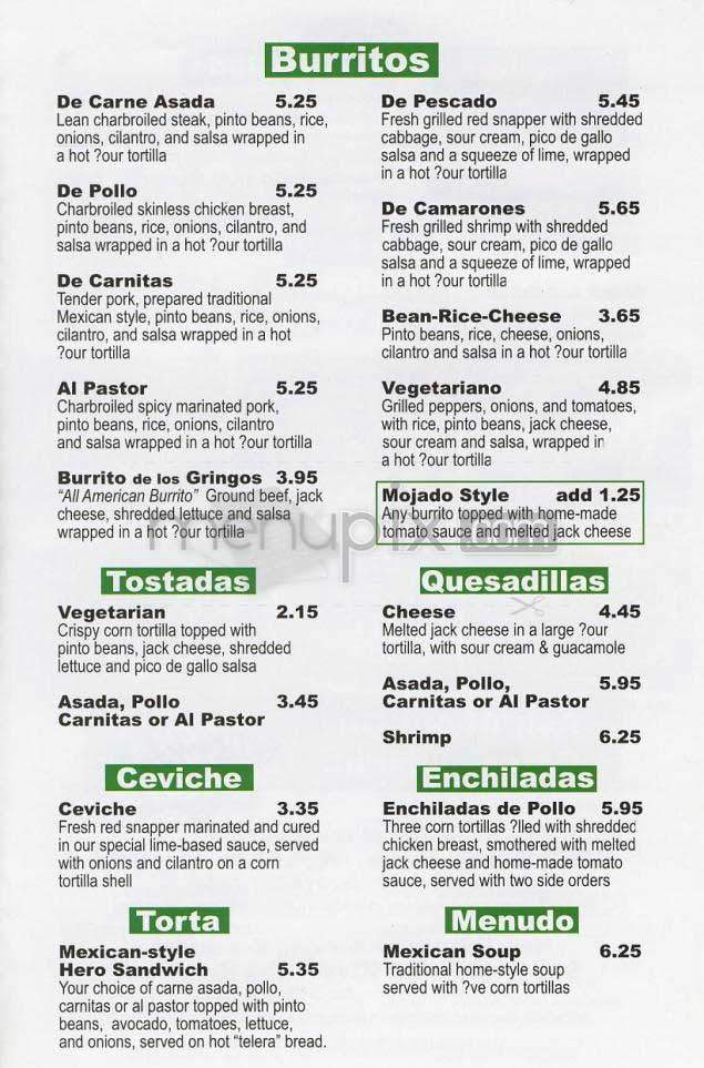 Taco Plus - Los Angeles, CA menu_pic