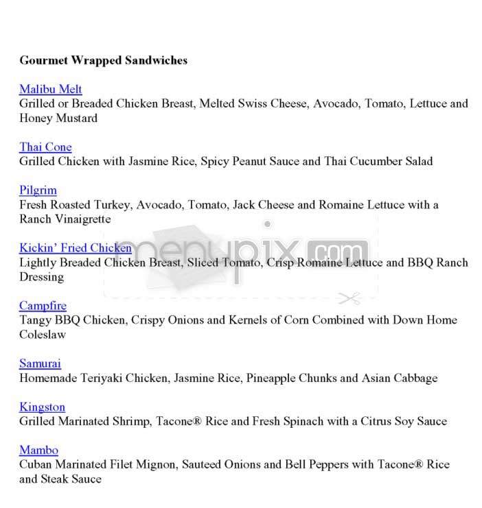 Tacone Wraps - Los Angeles, CA menu_pic