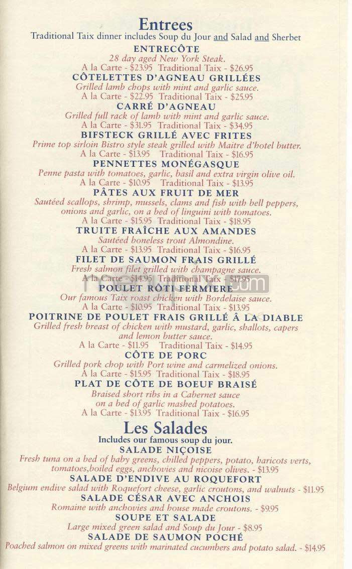 Taix - Los Angeles, CA menu_pic