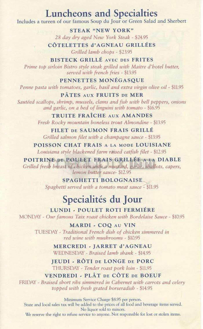 Taix - Los Angeles, CA menu_pic