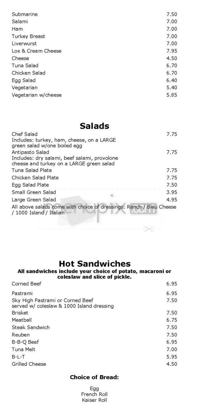 Take Ten Deli - Sherman Oaks, CA menu_pic